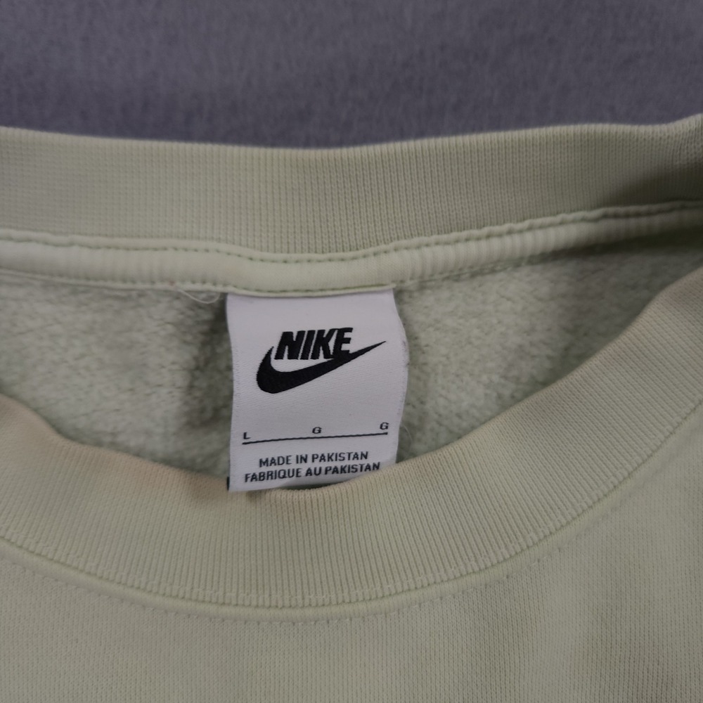 Nike Dri-Fit Women Cropped Sweatshirt Green Oversized Top Embroidered Swoosh L - Picture 3 of 8